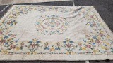 (ROW 1) FLORAL PATTERNED RUG IN CREAM AND ROSE: 11'x8' 4