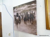 (ROW 1) PRINT ON CANVAS OF A HERD OF HORSES: 34