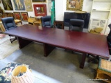 (ROW 1) CHERRY FINISH CONFERENCE TABLE. SEATS UP TO 8+: 4'x11' 9