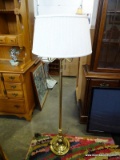 (ROW 3) BRASS FLOOR LAMP WITH SHADE AND FINIAL: 57