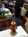 (ROW 3) MODERN LAMP WITH ACANTHUS LEAF HANDLES. HAS FINIAL: 26