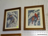 (ROW 2) PAIR OF FRAMED AND MATTED PRINTS OF BIRDS BY JOHN W. TAYLOR IN OAK FRAMES: 13