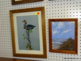 (ROW 2) 2 FRAMED ITEMS: 1 OF A DUCK DECOY 