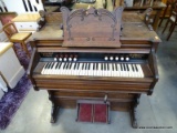 (ROW 5) ANTIQUE CARPENTER COMPANY PUMP ORGAN. IS IN WORKING CONDITION. THIS PIECE, WITH A LITTLE