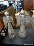 (ROW 6) PAIR OF METAL AND GLITTER PAINTED ANGELS: 24