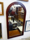 (ROW 2) CHERRY FRAMED AND BEVELED GLASS MIRROR: 29