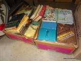 (TABLE ROW 1) 2 BOX LOT OF BOOKS: TOO FAR TO WALK. JANE. THE HERITAGE. THE WORLD FROM ROUGH STONES.