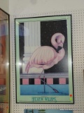 (TABLE ROW 3) FRAMED PRINT BY ANDREW WILLIAMS OF A FLAMINGO IN BLACK FRAME: 24