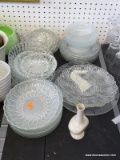 (TABLE ROW 3) MISC. LOT OF GLASS: BOWLS, ASHTRAYS, EGG PLATE, AND MORE!