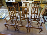 (ROW 2) SET OF 6 MATCHING MAHOGANY QUEEN ANNE DINING CHAIRS (2 ARMS AND 4 SIDES): 23