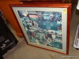 (ROW 2) FRAMED AND DOUBLE MATTED COLLAGE PRINT OF CHAPEL HILL AND UNC SPORTS PHOTOS: 28