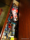(ROW 2) DRAWER LOT OF VHS TAPES: STAR WARS EPISODE VI. YOUNG FRANKENSTEIN. STAR TREK. TOTAL RECALL.