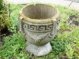 (OUT) CONCRETE PLANTER WITH GRAPE AND GREEK KEY ACCENTS