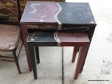 (OUT) PAIR OF NESTING TABLES IN BLACK AND RED: 23