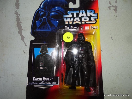 (FRONT, LEFT SIDE, UNDER TABLE) STAR WARS: THE POWER OF THE FORCE, DARTH VADER FIGURINE, BY KENNER,