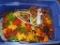 (SEC4 FLOOR) TUB LOT OF FALL DECORATIVE ITEMS: PLACE MATS. WREATHS. AND MORE!