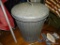 (ROW1 BY DOORS) GALVANIZED TIN TRASH CAN WITH LID