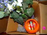 (SEC3 FLOOR) BOX LOT: ARTIFICIAL FLOWER ARRANGEMENT. SOLO CUP SEALABLE CONTAINERS. EASTER WREATH.