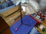 (CENTER LEFT, ON #1075) GUITAR STAND, MANUFACTURER UNKNOWN, EXCELLENT CONDITION, BLACK METAL