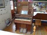 (ROW1, BACK RIGHT CORNER) ORGAN BY MILLER ORGAN CO OF LEBANON, PA, INTACT KNOBS AND PEDALS, BEUTIFUL