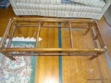(CENTER, RIGHT OF STAGE) BAMBOO FRAME TO COFFEE TABLE, CAN EASILY PLACE GLASS OR WOODEN TOP FOR A