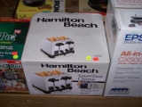 (STG 2) HAMILTON BEACH SMARTTOAST CHROME 4 SLICE TOASTER. BRAND NEW IN THE BOX!