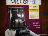 (UNDR STG 2) MR. COFFEE 4 CUP COFFEE MAKER. BRAND NEW IN THE BOX!