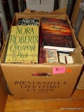 (UNDR TBL SEC1 L) BOX LOT OF NOVELS: NORA ROBERTS, ANDREW M. GREELY, JOHN GRISHAM, AND MANY MORE!