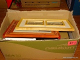 (UNDR TBL SEC1 L) BOX LOT OF VARIOUS SIZED PICTURE FRAMES OF VARYING STYLES AND PATTERNS
