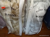 (UNDR TBL SEC2 R) PAIR OF BRAND NEW QUEEN SIZE SUPER SOFT BLANKETS IN ORIGINAL PACKAGES.