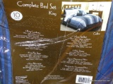 (UNDR TBL SEC2 R) COMPLETE KING SIZE BED SET: COMFORTER, SHEETS, 2 PILLOW CASES, AND 2 MATCHING