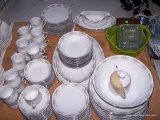 (TBL SEC3 R) 81 PIECES OF SANGO CHINA IN THE MAYTIME PATTERN: 12 DINNER PLATES. 12 DESSERT PLATES.