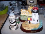 (TBL SEC3 R) LOT OF 4 LIGHT HOUSE FIGURINES: 1 DANBURY MINT LIGHT HOUSE FIGURINE OF CAPE HATTERAS. 3