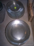 (TBL SEC3 R) LOT OF CLEAR PLATES: 13 DINNER PLATES, 5 DESSERT PLATES, AND 12 BREAD PLATES.