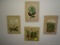 (1ST, HALL) LOT OF 4 WALL DECOR PLAQUES WITH FLOWERS SUCH AS HYDRANGEAS ON FRONT, EACH IS 4