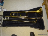 (3RD FLR) KING USA TROMBONE IN A HARD CARRYING CASE. DOES NEED A MOUTH PIECE BUT OTHERWISE IS IN