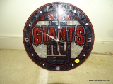 (BR1) NY GIANTS STAINED GLASS WALL CLOCK: 12