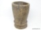 MORTAR, CARVED HARD WOOD, APPROXIMATELY 10? H, MID 20TH CENTURY, ESTIMATED VALUE $30.00-$100.00