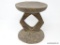 CUUNO ROUND STOOL, CARVED DIAMOND IN HARD WOOD SHAFT, MID 20TH CENTURY, ESTIMATED VALUE