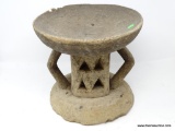 CUUNO ROUND STOOL, ANTIQUE TONGA STOOL, THIS ONE OF A KIND AUTHENTIC TONGA STOOL IS HAND CARVED FROM