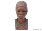 BUST, TRADITIONAL HEAD WRAP, COLLAR FIVE THICK BEADED LAYER NECK WEAR. UNKNOWN ARTIST MID 20TH