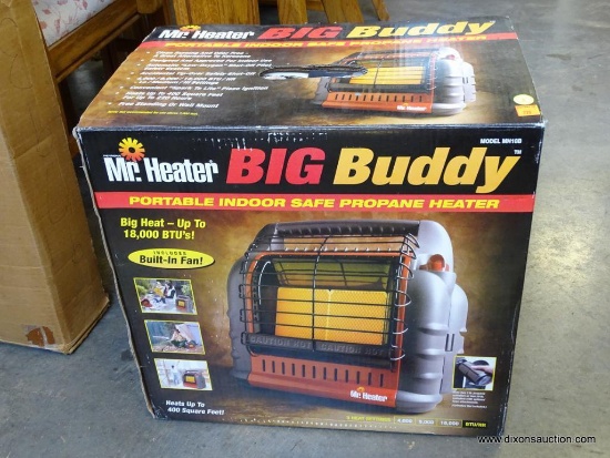 (R1) MR. HEATER BIG BUDDY PORTABLE INDOOR SAFE PROPANE HEATER. IN THE ORIGINAL BOX! RETAILS FOR $150