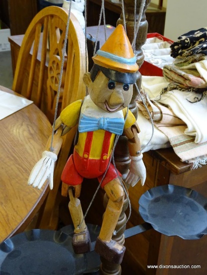 (R3, ON #184) VINTAGE PINOCCHIO MARIONETTE PUPPET. THIS ITALIAN MARVEL IS HAND-CARVED AND