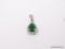 .925 STERLING LADIES 2CT PEAR SHAPED EMERALD PENDANT