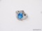 .925 STERLING LADIES 1.5CT SWISS BLUE TOPAZ RING, SIZE 7
