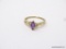 10KT YELLOW GOLD LADIES 1/2 CT AMETHYST RING, SIZE 8.75
