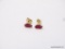 10KT YELLOW GOLD 1/2 CT RUBY EARRINGS- LADIES