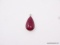 .925 STERLING LADIES 5CT PEAR-SHAPED RUBY PENDANT