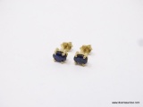 10KT YELLOW GOLD 1/2 CT SAPPHIRE EARRINGS- LADIES