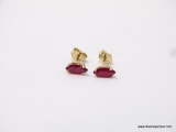 10KT YELLOW GOLD 1/2 CT RUBY EARRINGS- LADIES